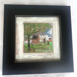 KOLENE SPICHER Framed Signed Numbered Art Print Hand Painted Folk Art 7.5"x7.5"